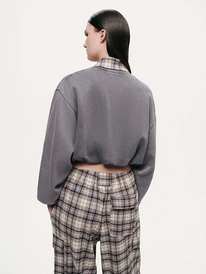 Nocturne Ekose Gömlek Detaylı Sweatshirt