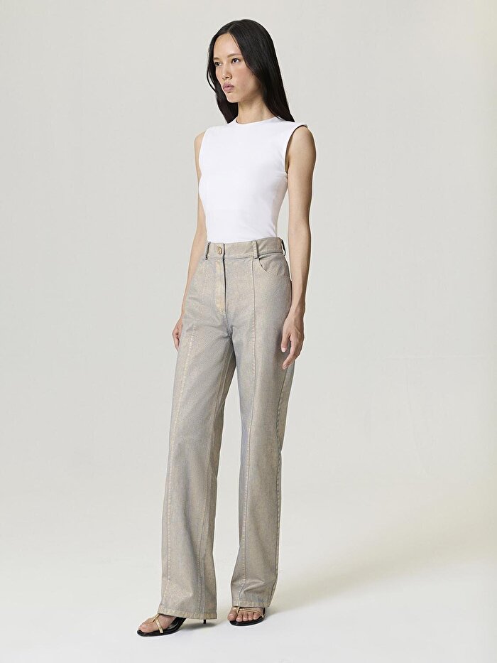 Nocturne Metalik Yıkamalı Pantolon