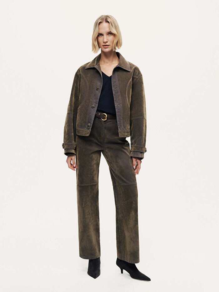 Nocturne Kadife Düz Paça Pantolon