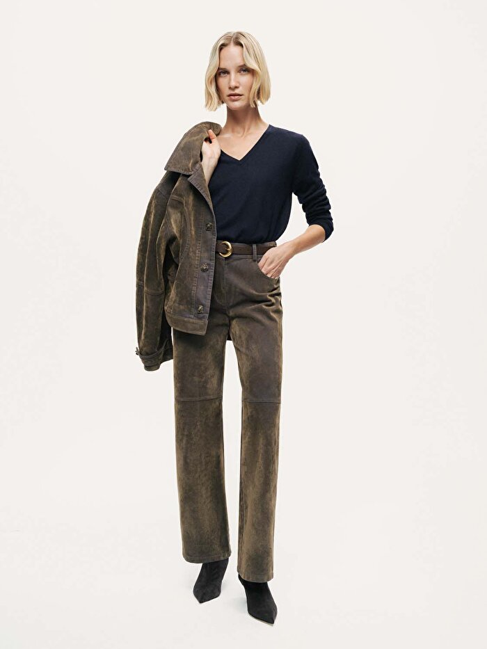 Nocturne Kadife Düz Paça Pantolon