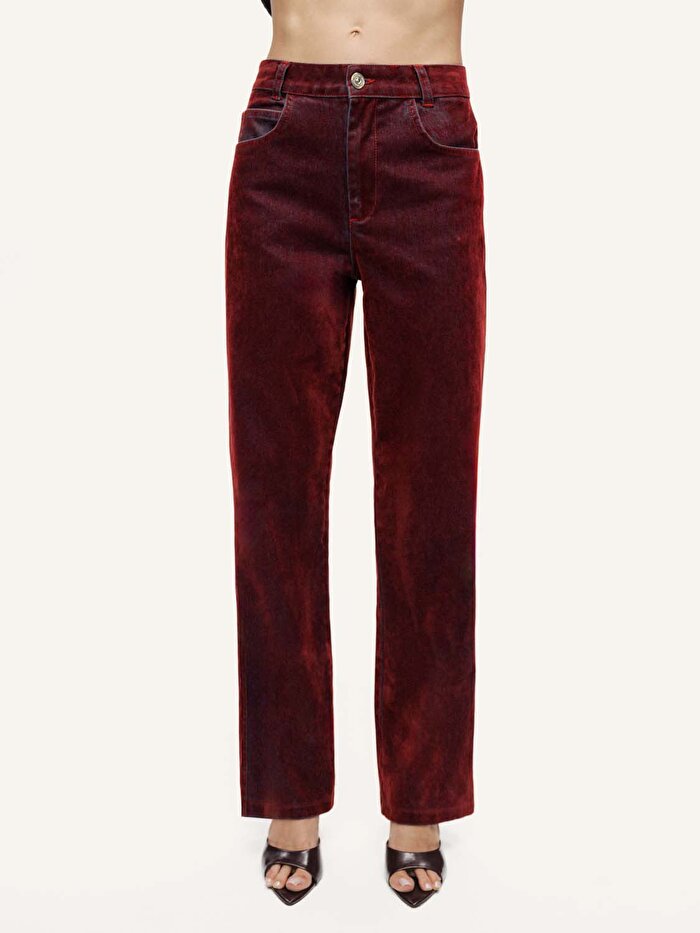 Nocturne Kadife Düz Paça Pantolon