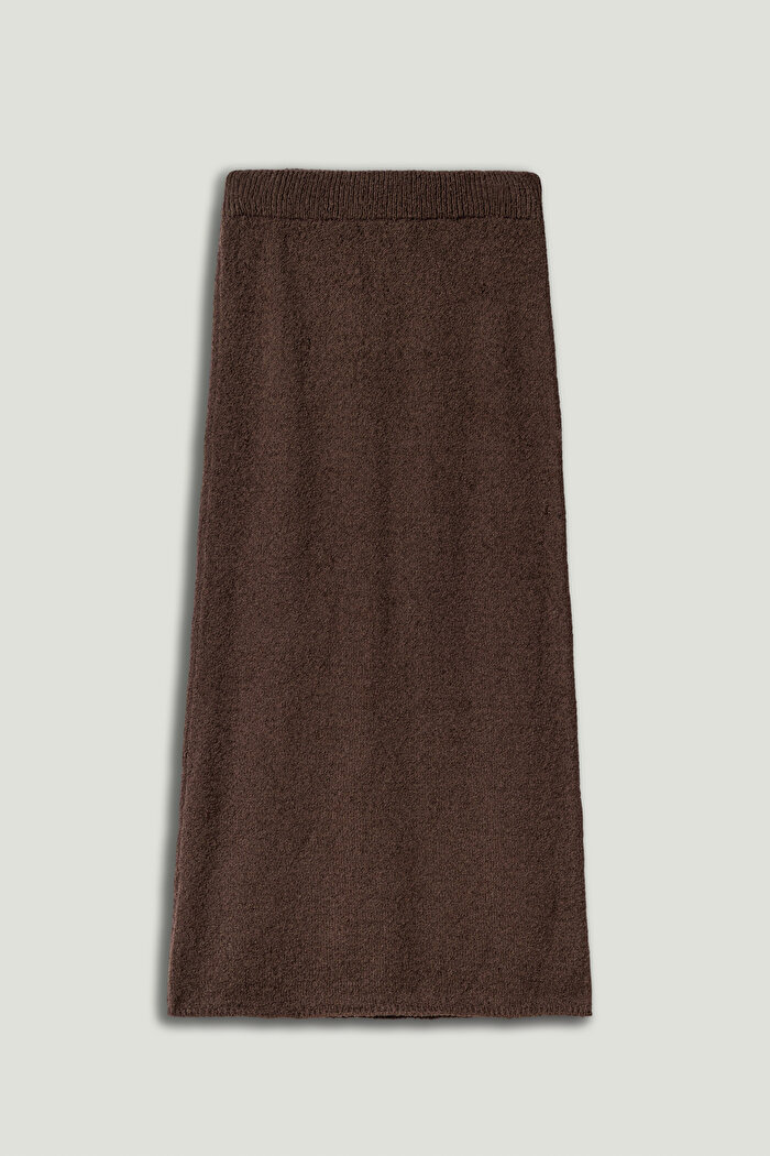 Nocturne Taş Detaylı Triko Maxi Etek