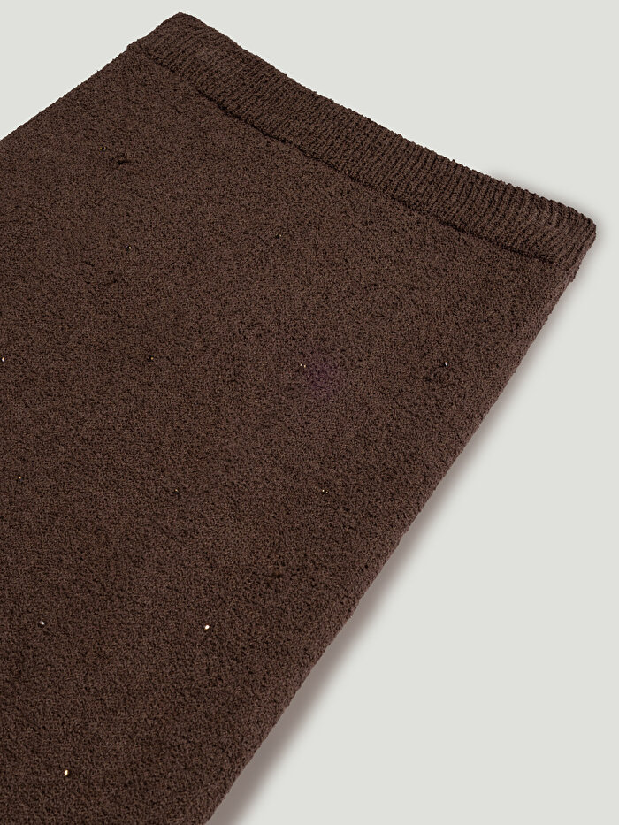 Nocturne Taş Detaylı Triko Maxi Etek