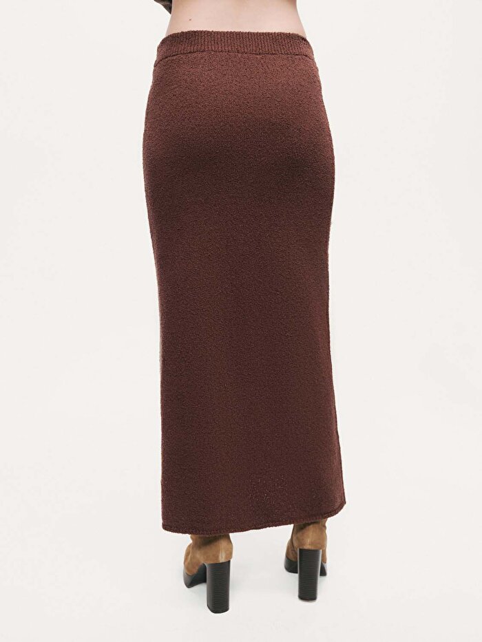 Nocturne Taş Detaylı Triko Maxi Etek