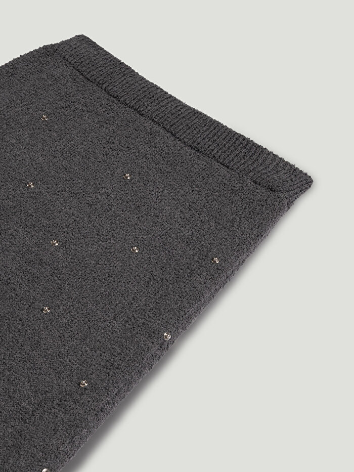 Nocturne Taş Detaylı Triko Maxi Etek