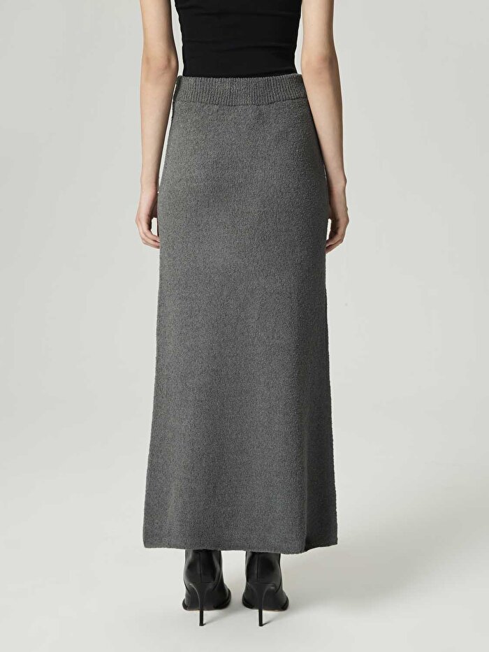 Nocturne Taş Detaylı Triko Maxi Etek