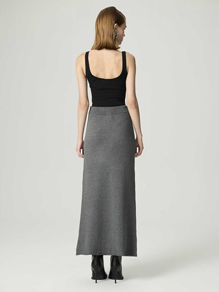 Nocturne Taş Detaylı Triko Maxi Etek