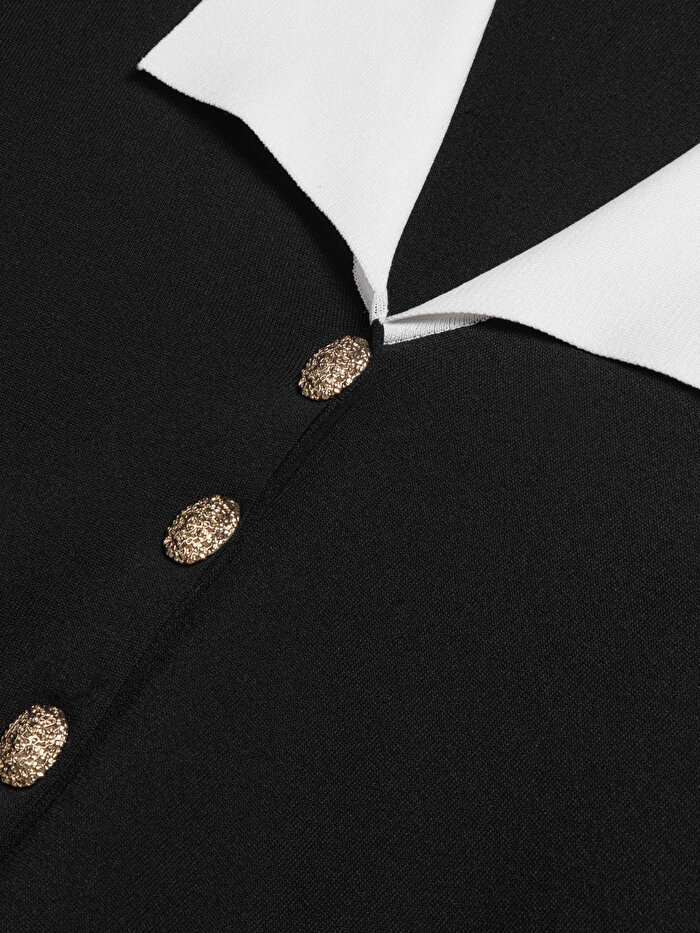 Nocturne Kontrast Yakalı Triko