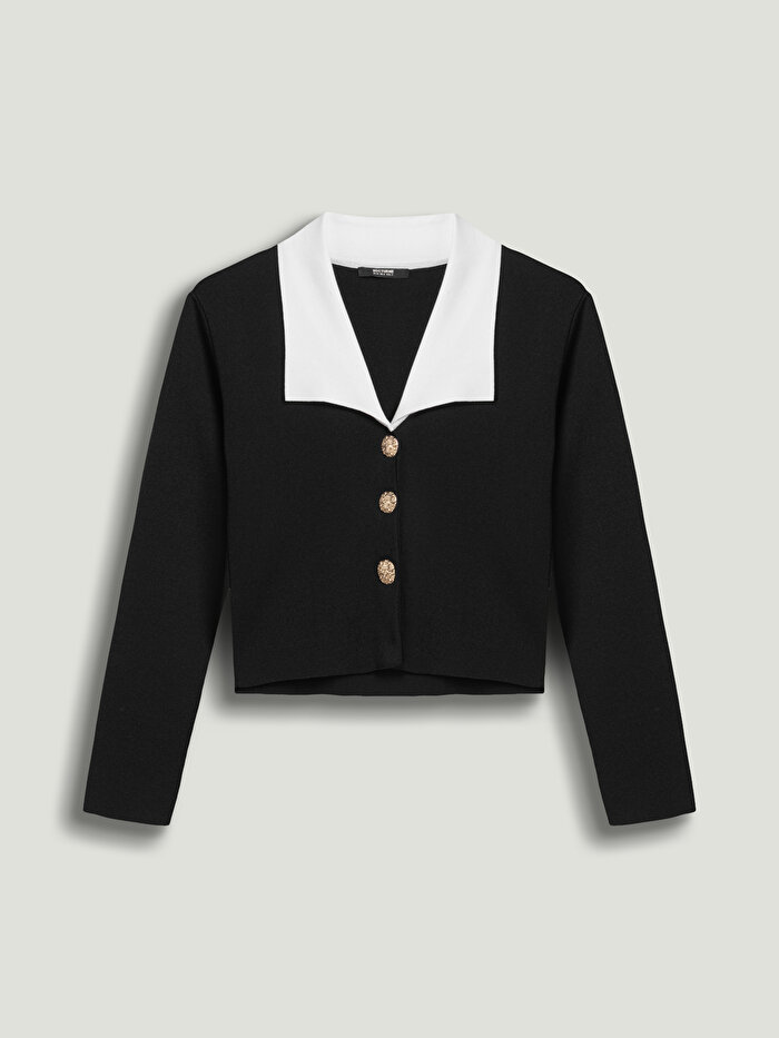 Nocturne Kontrast Yakalı Triko