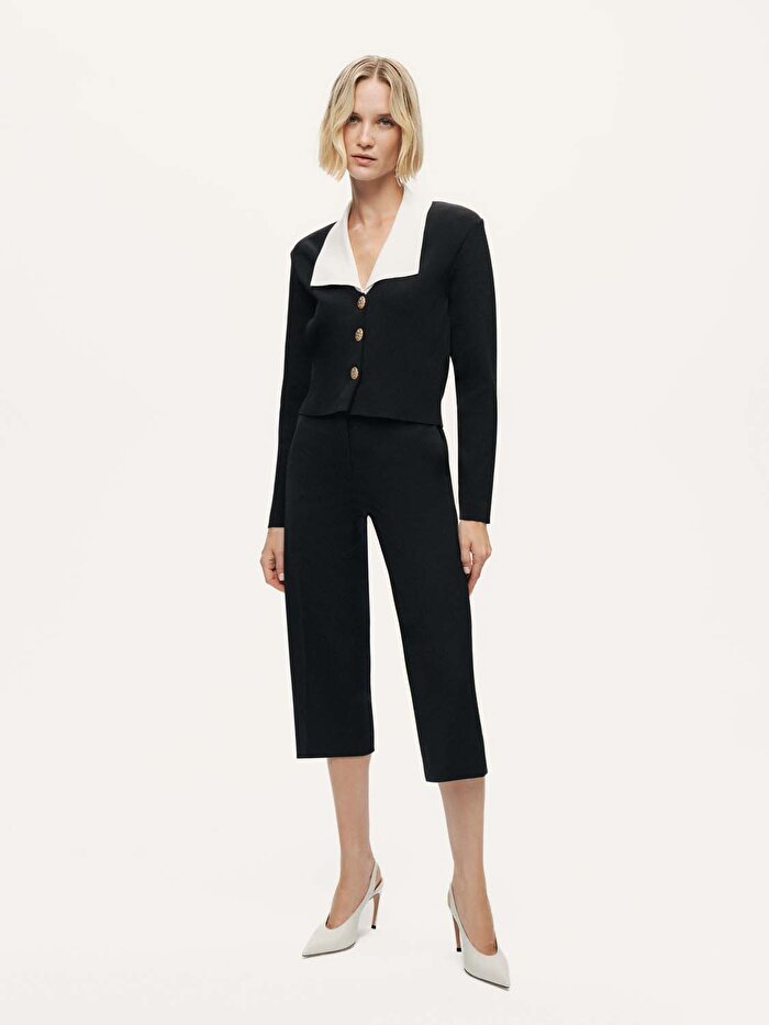 Nocturne Kontrast Yakalı Triko