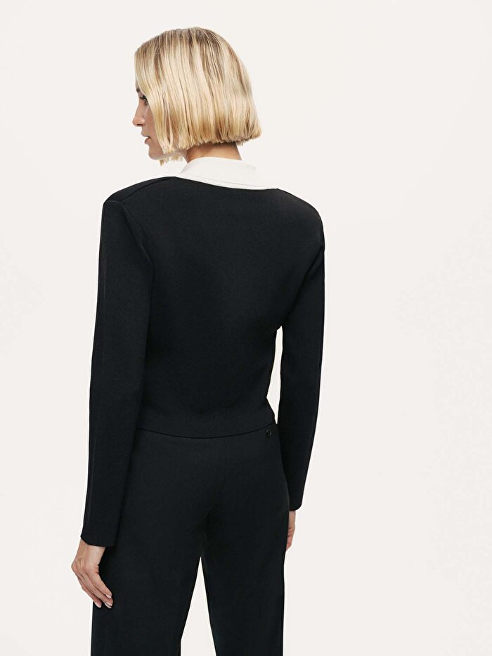 Nocturne Kontrast Yakalı Triko