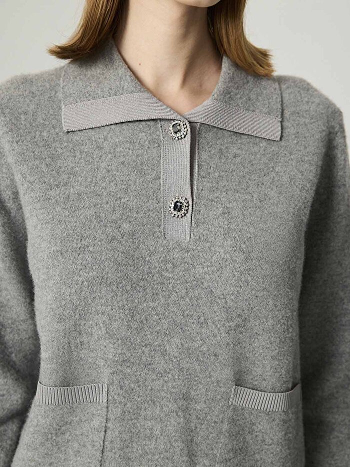 Nocturne Düğme Aksesuarlı Triko