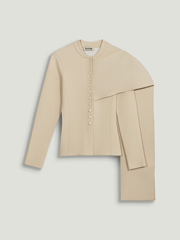 Nocturne Asimetrik Detaylı Triko