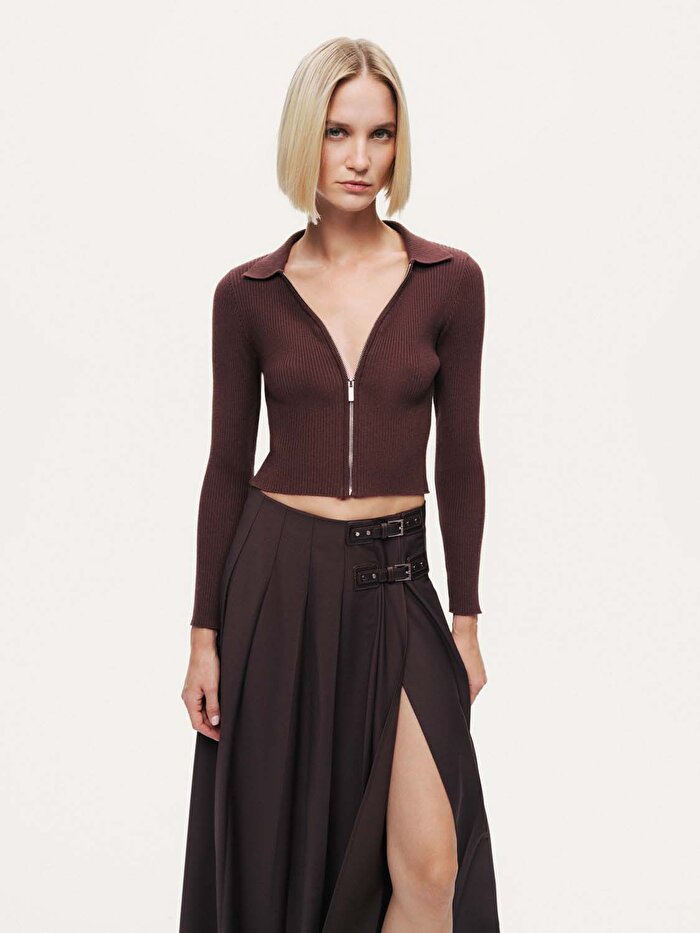 Nocturne Metal Fermuarlı Triko