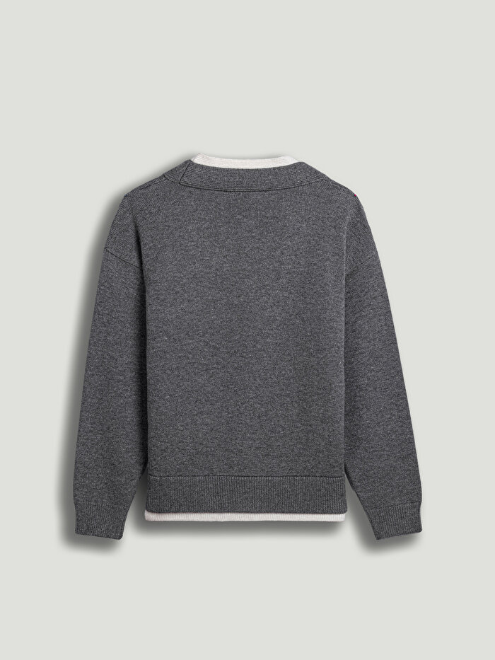 Nocturne Taşlı Düğme Aksesuarlı Triko