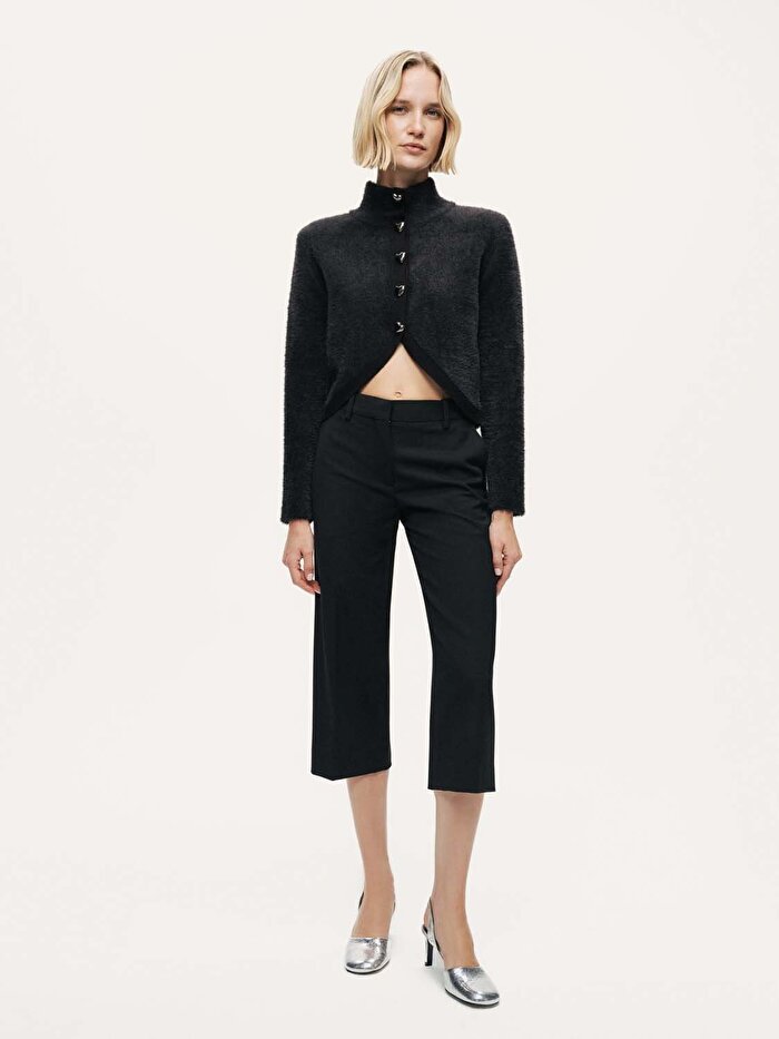 Nocturne Kalp Düğme Aksesuarlı Triko