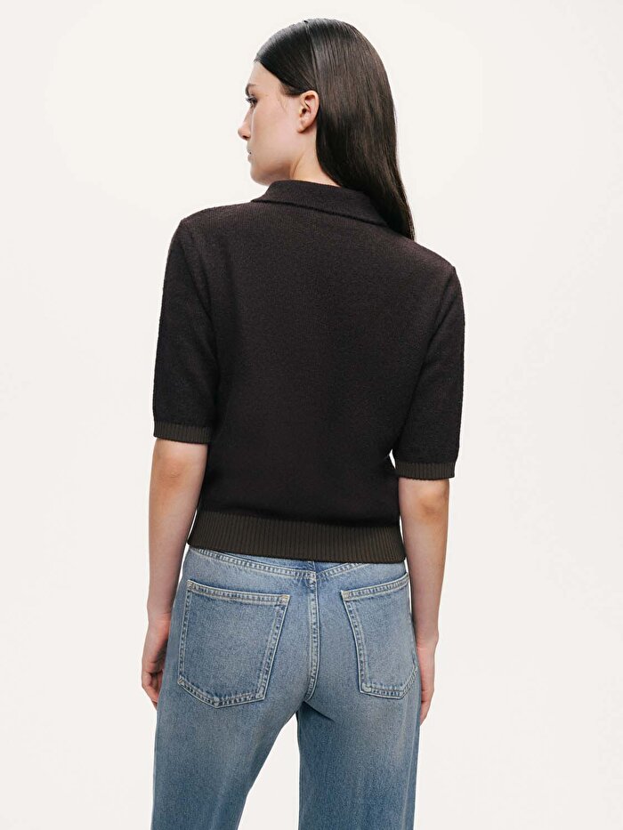 Nocturne Düğme Aksesuarlı Kontrast Triko