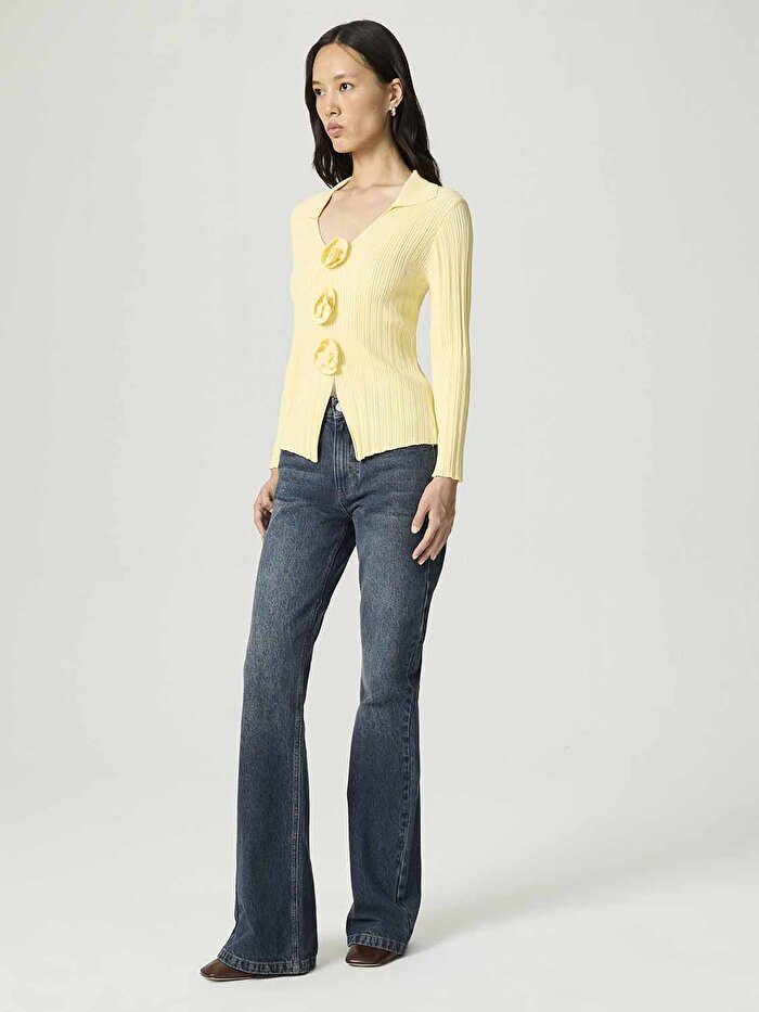 Nocturne Çiçek Detaylı Triko