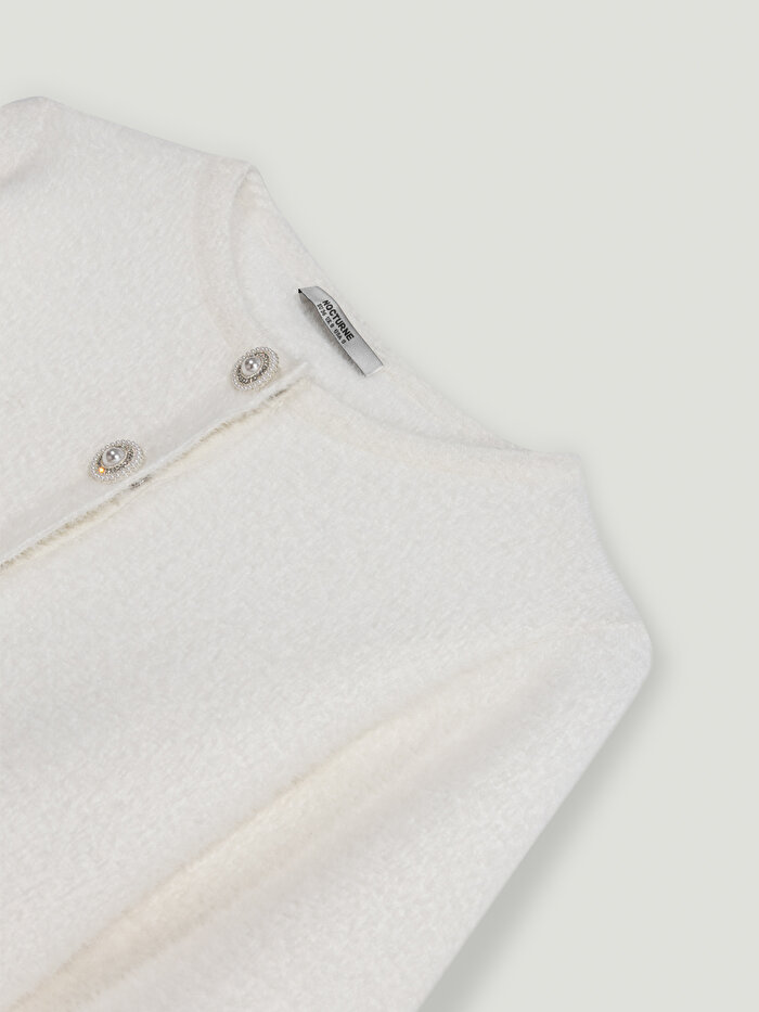 Nocturne Taşlı Düğme Aksesuarlı Triko