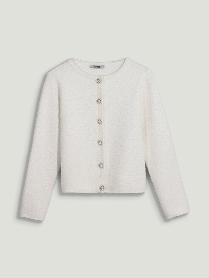 Nocturne Taşlı Düğme Aksesuarlı Triko