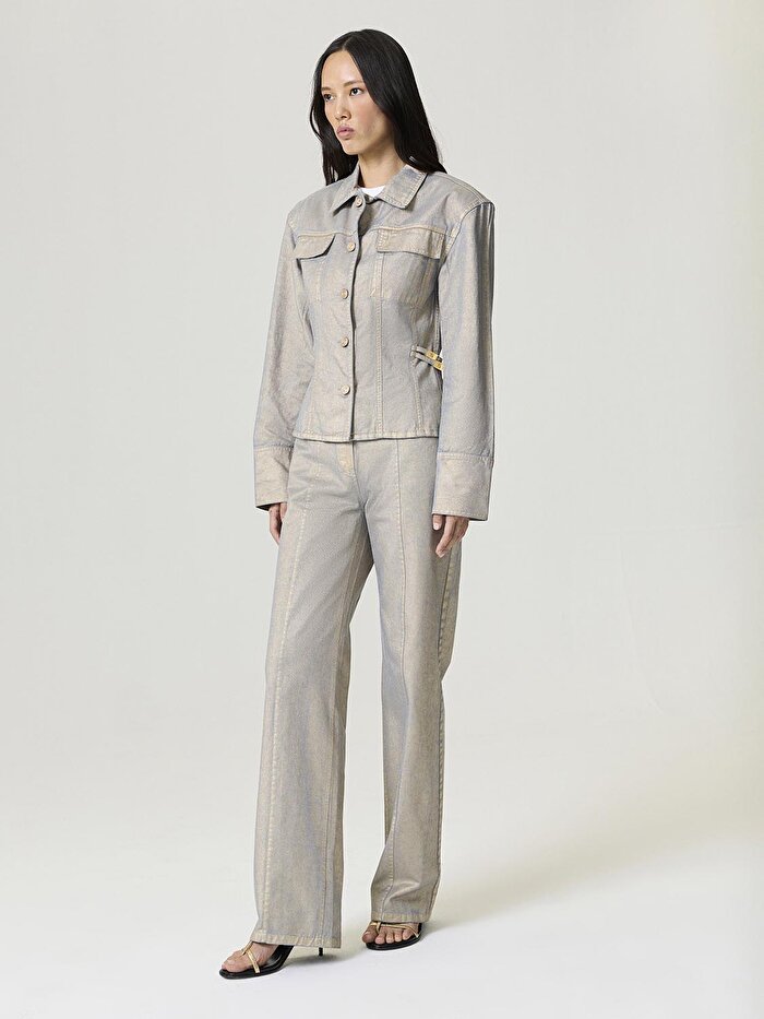 Nocturne Metalik Yıkamalı Ceket