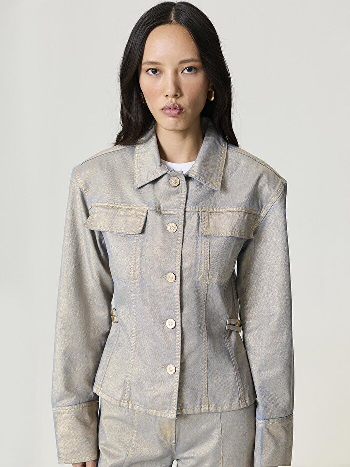 Nocturne Metalik Yıkamalı Ceket