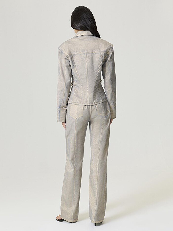 Nocturne Metalik Yıkamalı Ceket