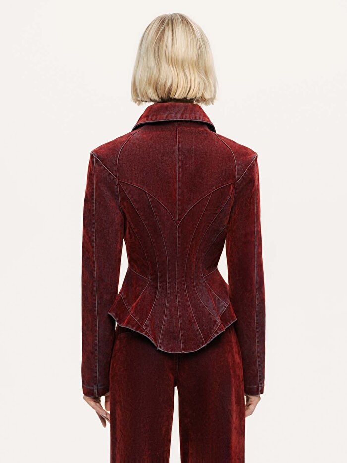 Nocturne Kadife Korse Detaylı Ceket
