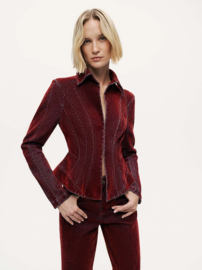 Nocturne Kadife Korse Detaylı Ceket