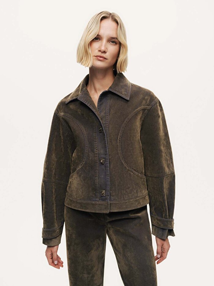 Nocturne Yıkama Detaylı Kadife Ceket