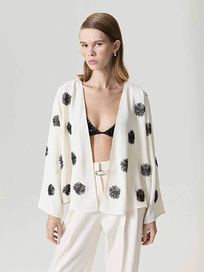 Nocturne Nakış İşlemeli Kimono