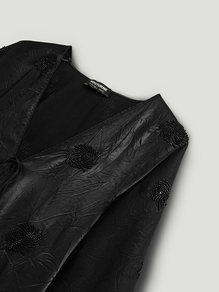 Nocturne Boncuk Brodeli Kimono