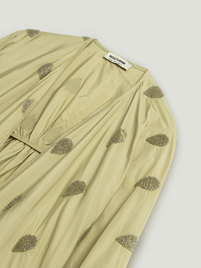 Nocturne Boncuk Brodeli Kimono