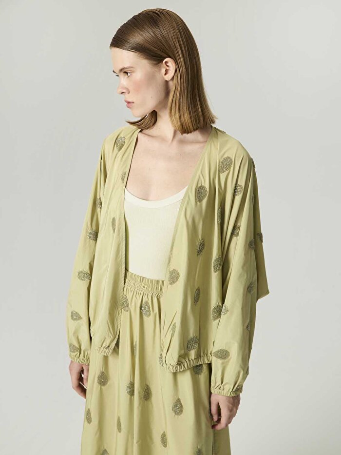 Nocturne Boncuk Brodeli Kimono