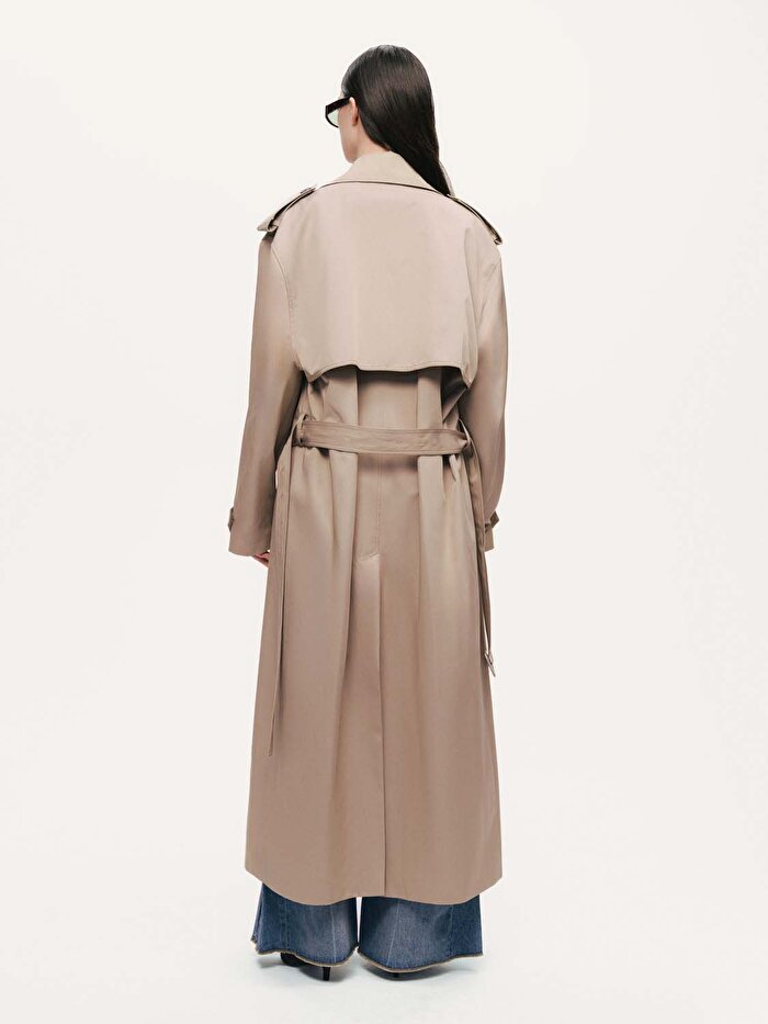 Nocturne Kemerli Maxi Trençkot