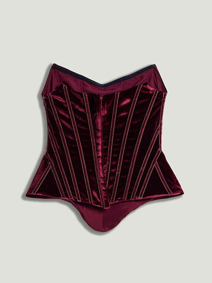 Nocturne Kadife Balenli Korse Büstiyer