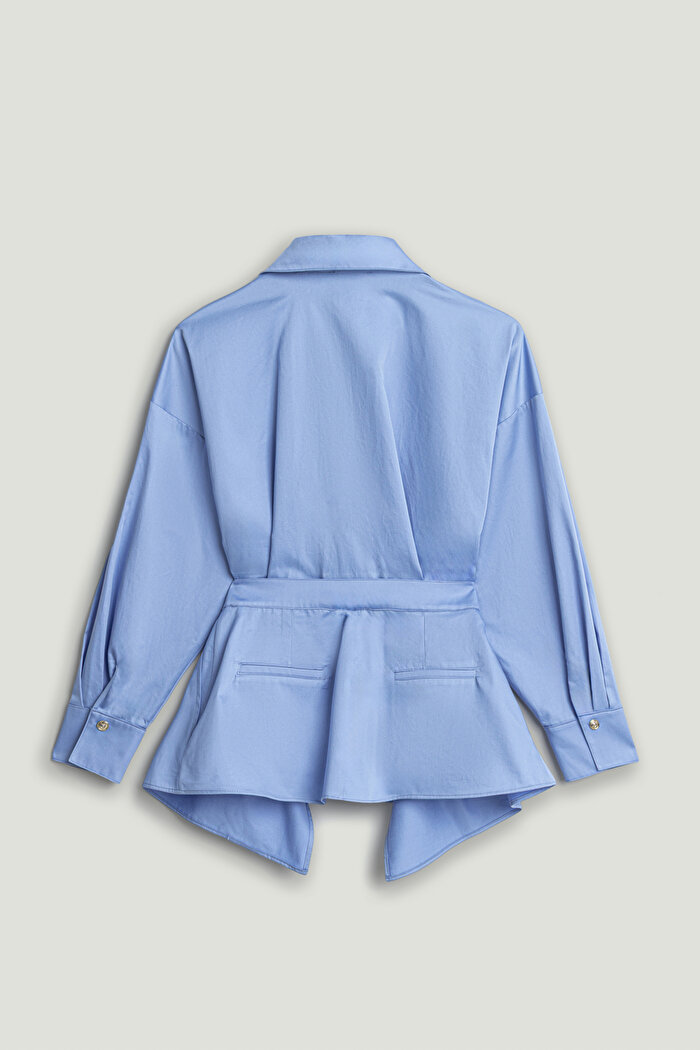 Nocturne Bel Detaylı Poplin Gömlek