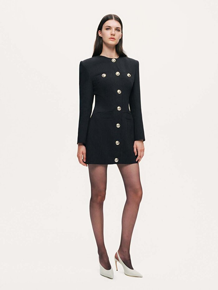 Nocturne Vatkalı Mini Elbise