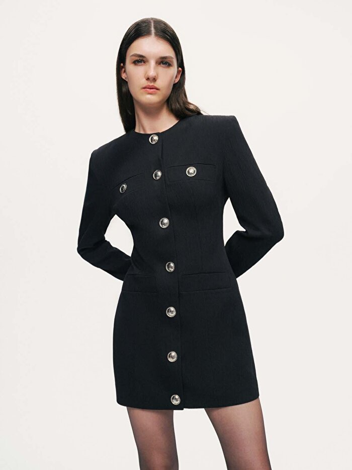 Nocturne Vatkalı Mini Elbise