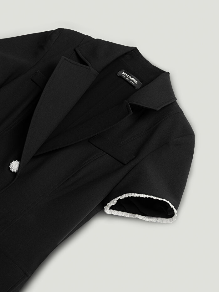 Nocturne Çiçek Düğme Aksesuarlı Maxi Elbise