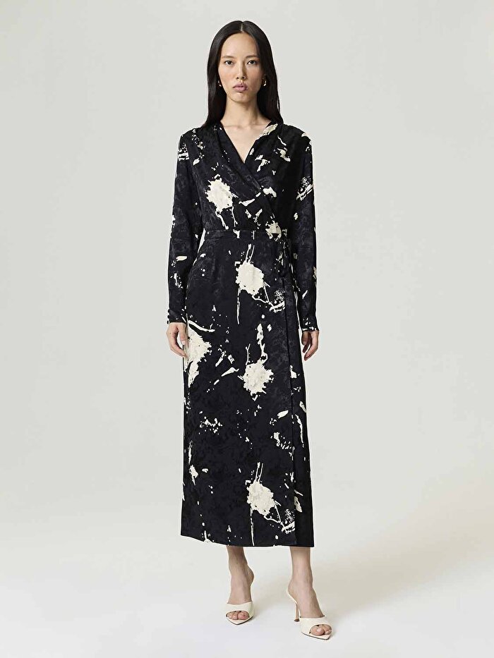 Nocturne Desenli Maxi Elbise