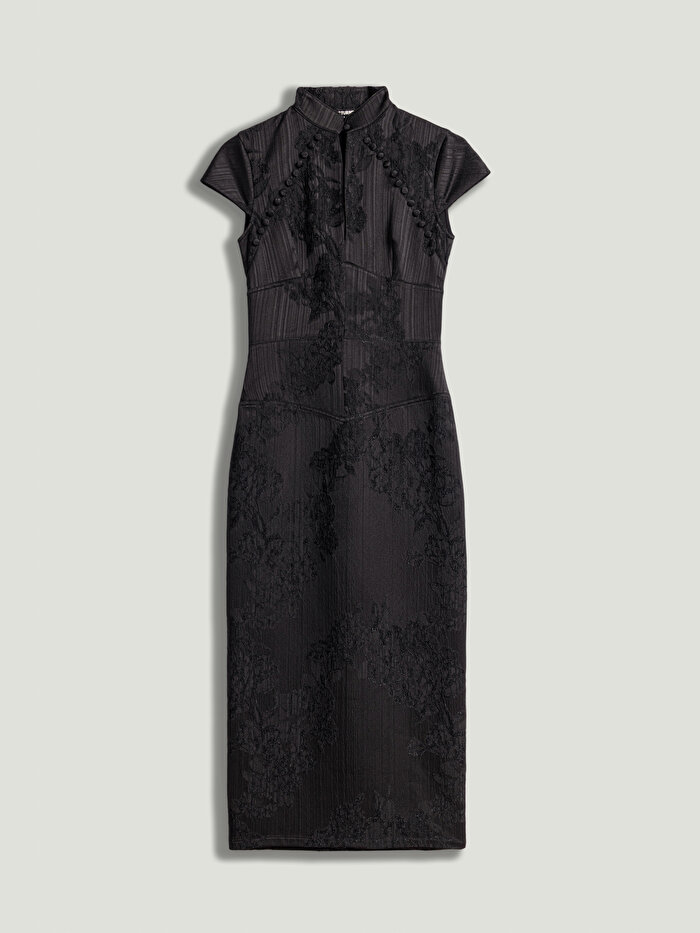 Nocturne Yırtmaçlı Maxi Japon Elbise