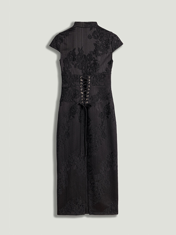 Nocturne Yırtmaçlı Maxi Japon Elbise