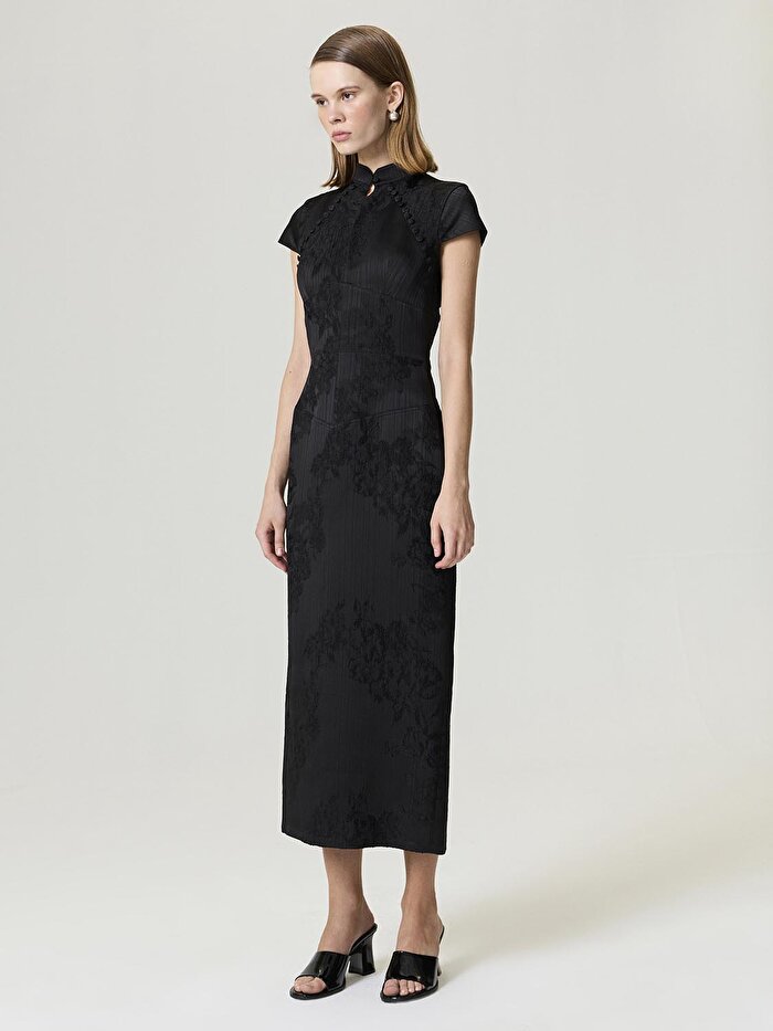 Nocturne Yırtmaçlı Maxi Japon Elbise