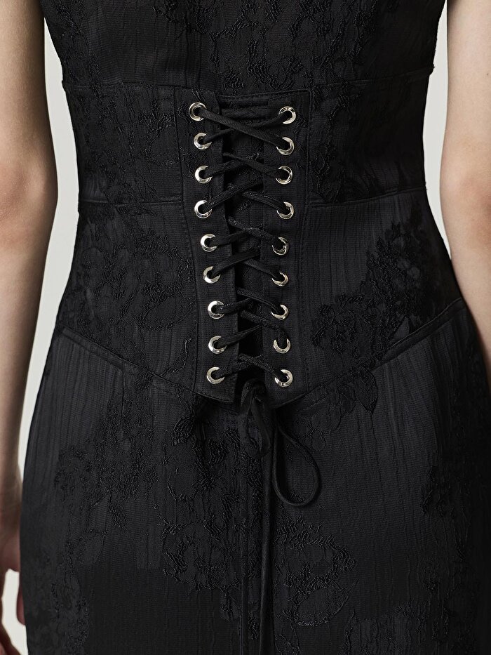 Nocturne Yırtmaçlı Maxi Japon Elbise