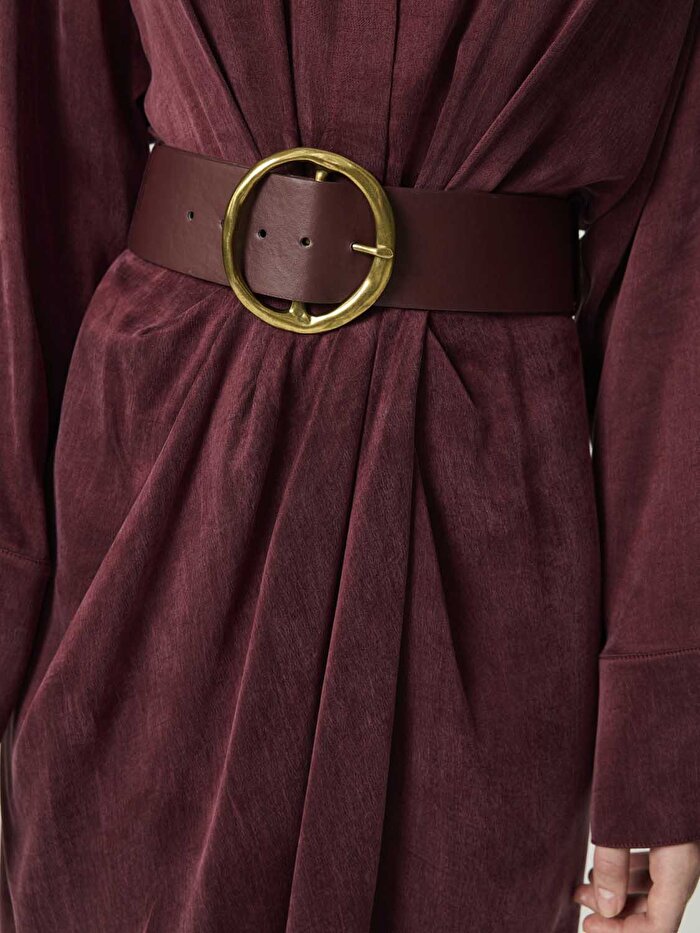 Nocturne Drape Detaylı Kemerli Maxi Elbise