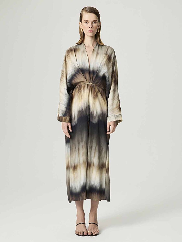 Nocturne Batik Desenli Maxi Elbise