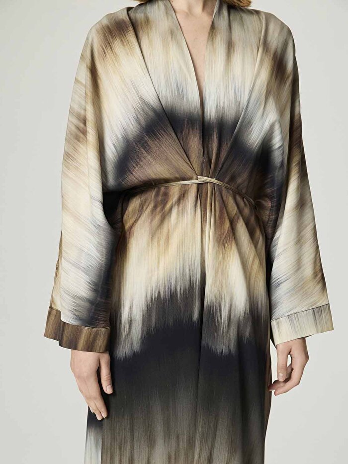 Nocturne Batik Desenli Maxi Elbise