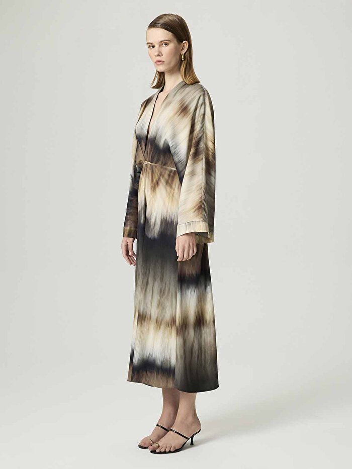 Nocturne Batik Desenli Maxi Elbise