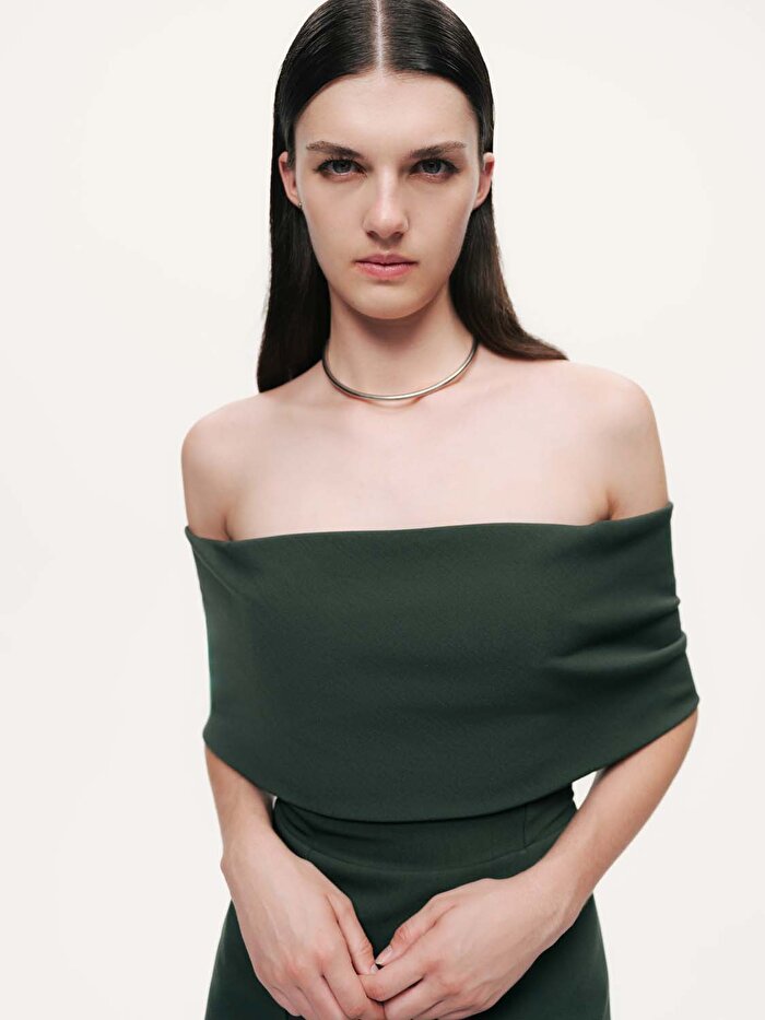 Nocturne Açık Omuzlu Midi Elbise